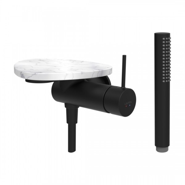 Laufen Ada bateria prysznicowa podtynkowa czarny mat/biały marmur HF506755515060
