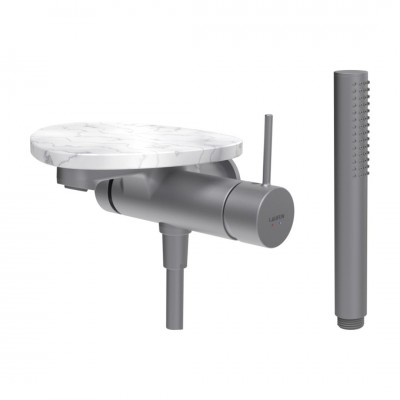 Laufen Ada bateria wannowa podtynkowa stal/biały marmur HF506765505060