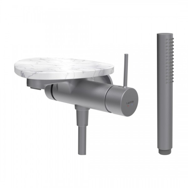 Laufen Ada bateria wannowa podtynkowa stal/biały marmur HF506765505060