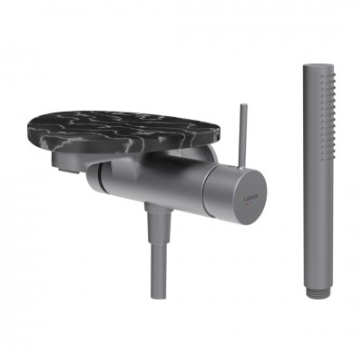 Laufen Ada bateria wannowa podtynkowa stal/czarny marmur HF506765506060