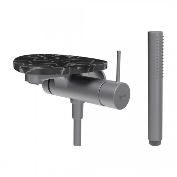 Laufen Ada bateria wannowa podtynkowa stal/czarny marmur HF506765506060