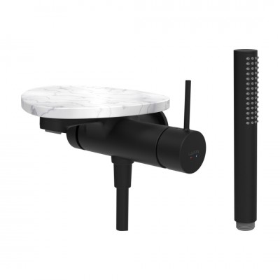 Laufen Ada bateria wannowa podtynkowa czarny mat/biały marmur HF506765515060