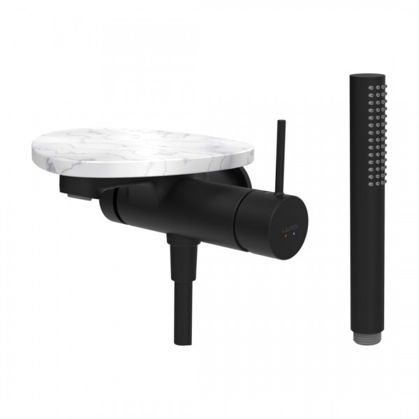 Laufen Ada bateria wannowa podtynkowa czarny mat/biały marmur HF506765515060