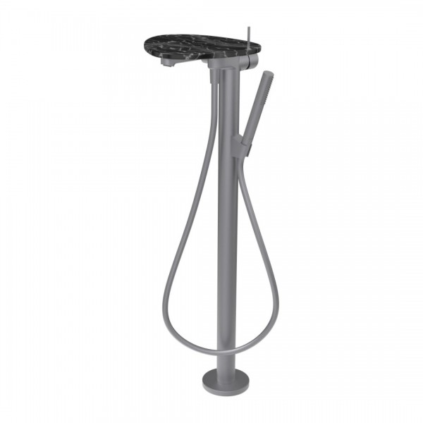 Laufen Ada bateria wannowa wolnostojąca stal/czarny marmur HF506781506060