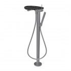 Laufen Ada bateria wannowa wolnostojąca stal/czarny marmur HF506781506060