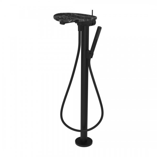 Laufen Ada bateria wannowa wolnostojąca czarny mat/czarny marmur HF506781516060