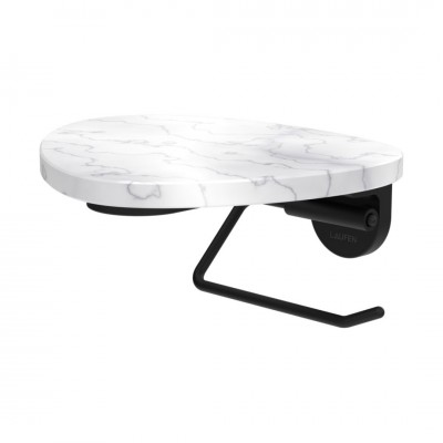 Laufen Ada uchwyt na papier wiszący czarny mat/biały marmur HF506791515060