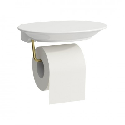 Laufen The New Classic uchwyt na papier wiszący biały/złoty mat H8738537630001