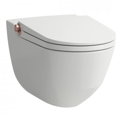 Laufen Riva miska WC wisząca myjąca z deską wolnoopadającą biała z powłoką LCC H8206914030001