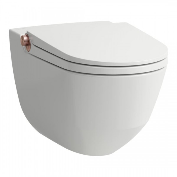 Laufen Riva miska WC wisząca myjąca z deską wolnoopadającą biała z powłoką LCC H8206914030001