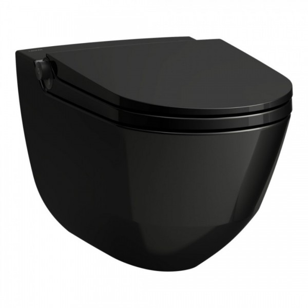 Laufen Riva miska WC wisząca myjąca z deską wolnoopadającą czarny połysk H8206910600001