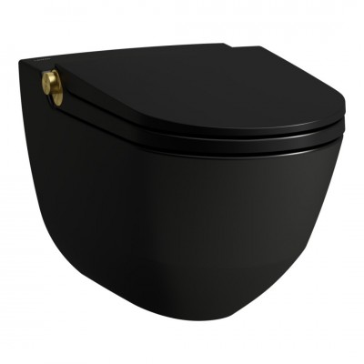 Laufen Riva miska WC wisząca myjąca z deską wolnoopadającą czarny mat H8206917170001