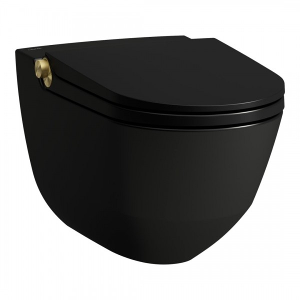 Laufen Riva miska WC wisząca myjąca z deską wolnoopadającą czarny mat H8206917180001
