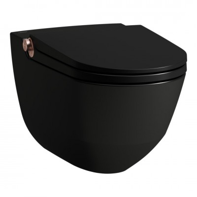Laufen Riva miska WC wisząca myjąca z deską wolnoopadającą czarny mat H8206917190001