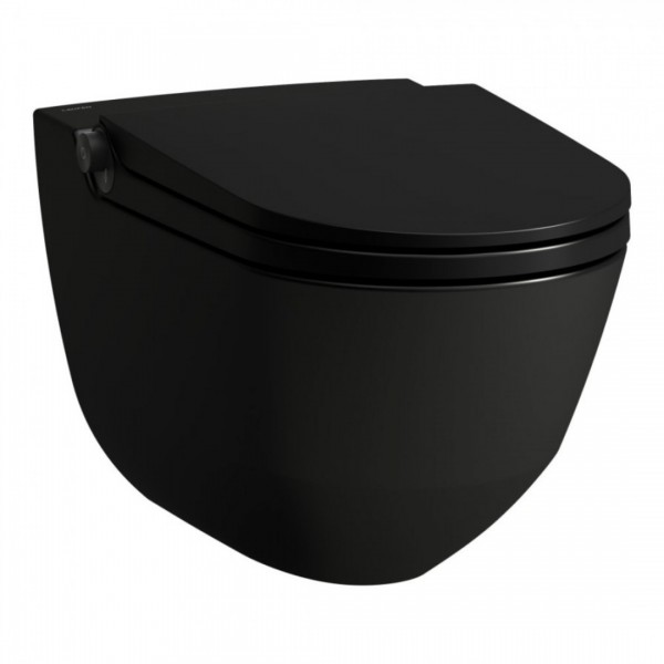 Laufen Riva miska WC wisząca myjąca z deską wolnoopadającą czarny mat H8206917230001