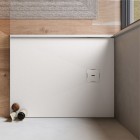 Ronal Calce brodzik prostokątny 90x70 cm konglomeratowy biały mat W31AS09007009