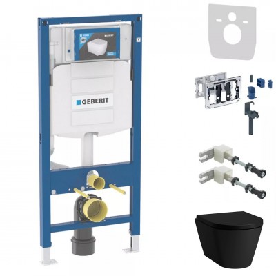 Geberit Duofix DuoFresh Kartell zestaw WC podtynkowy 6w1 czarny mat 67135