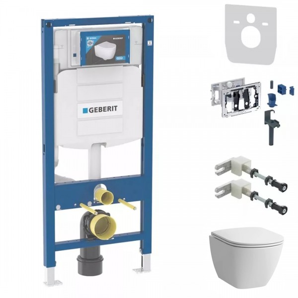 Geberit Duofix DuoFresh Lua Advanced zestaw WC podtynkowy 6w1 biały połysk 67143