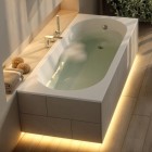 Schedpol Solia SET wanna prostokątna 160x70 cm z nośnikiem biała 3WST.SS1P-16070