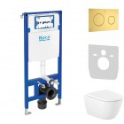 Roca Duplo Ona Vortex zestaw podtynkowy 5w1 przycisk złoty szczotkowany 67357