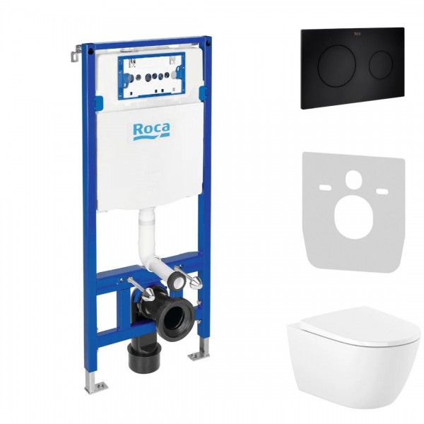 Roca Duplo Ona Vortex zestaw podtynkowy 5w1 przycisk czarny mat 67358