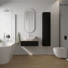 Oltens Vernal szafka 160 cm boczna wisząca czarny mat 61000300