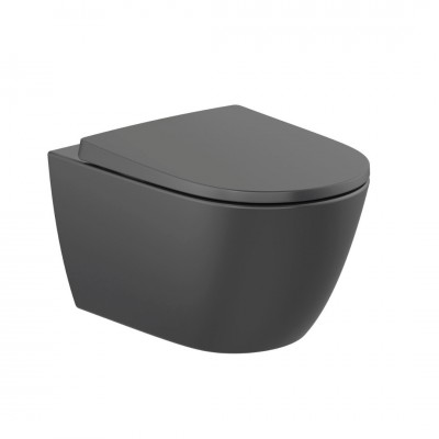 Roca Ona miska WC wisząca Rimless Vortex czarny mat A34668C080