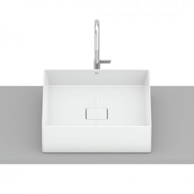 Roca Terra umywalka nablatowa 40 cm kwadratowa biała A32787Y000