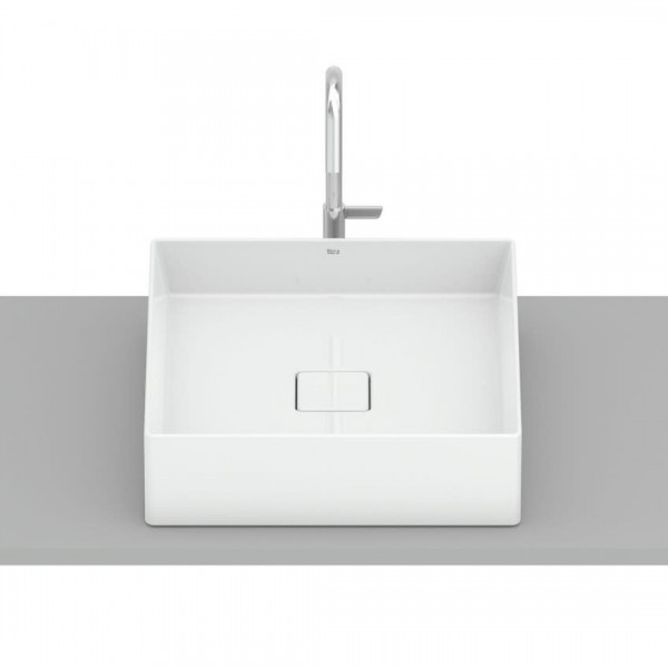 Roca Terra umywalka nablatowa 40 cm kwadratowa biała A32787Y000