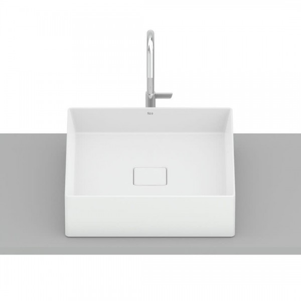 Roca Terra umywalka nablatowa 40 cm kwadratowa biały mat A32787Y620