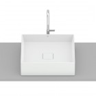 Roca Terra umywalka nablatowa 40 cm kwadratowa biały mat A32787Y620