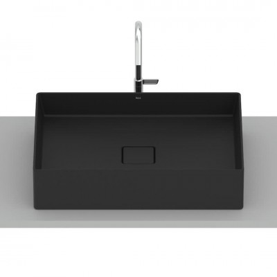 Roca Terra umywalka nablatowa 51x36 cm prostokątna czarny mat A32787Z080