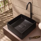 Roca Terra umywalka nablatowa 40 cm kwadratowa czarny mat A32787Y080