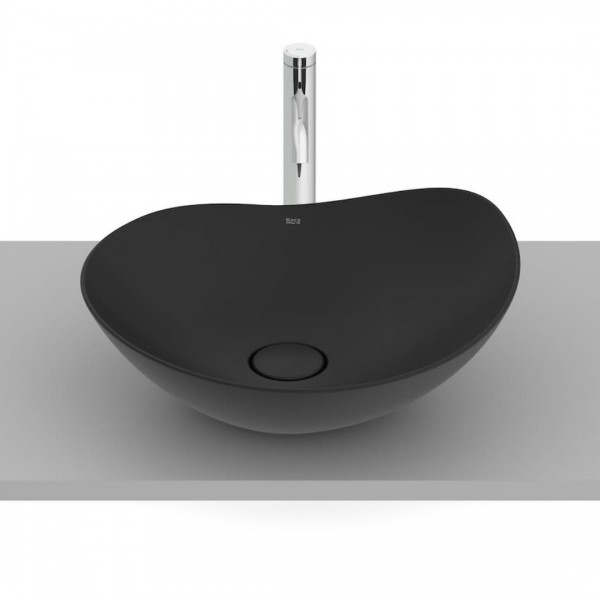 Roca Ohtake umywalka nablatowa 47x40,5 cm czarny mat A327A1N080