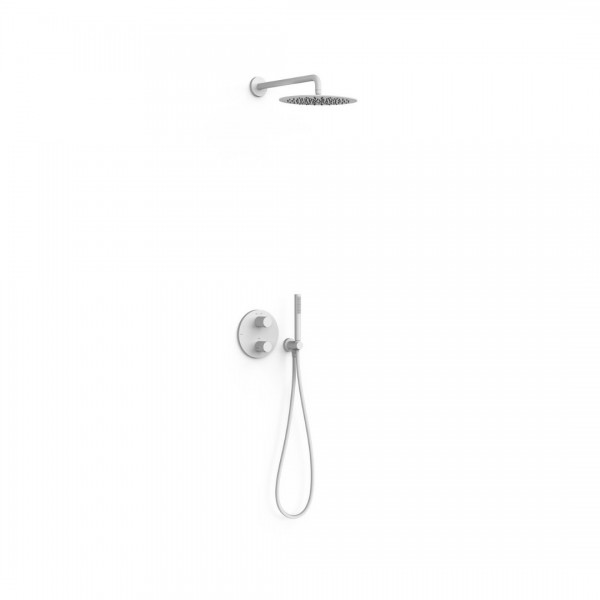 Tres Therm-Box zestaw prysznicowy termostatyczny podtynkowy deszczownica 30 cm biały mat 26225004BM