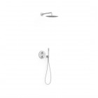 Tres Therm-Box zestaw prysznicowy termostatyczny podtynkowy deszczownica 30 cm biały mat 26225004BM