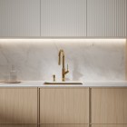 Omnires Bend bateria kuchenna stojąca z wyciąganą wylewką złoty połysk BE6455GL