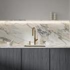 Omnires Bend bateria kuchenna stojąca z wyciąganą wylewką mosiądz szczotkowany BE6455BSB