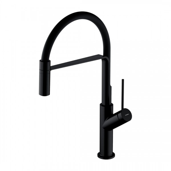 Omnires Vita bateria kuchenna z wyciąganą wylewką czarny półpołysk VI6350BLBL