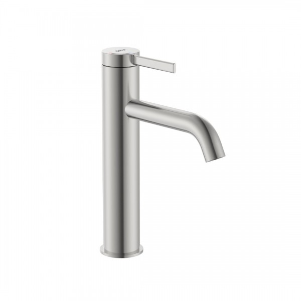 Roca Ona bateria umywalkowa stojąca Cold Start z korkiem stal szczotkowana A5A3C9ESM0