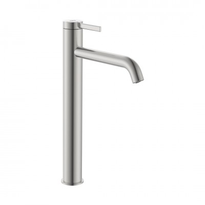 Roca Ona bateria umywalkowa wysoka stojąca Cold Start z korkiem stal szczotkowana A5A349ESM0