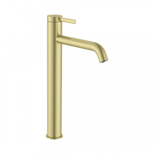 Roca Ona bateria umywalkowa wysoka stojąca Cold Start z korkiem złoty szczotkowany A5A349EVA0