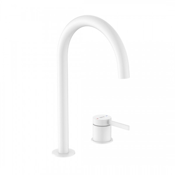 Roca Ona bateria umywalkowa wysoka stojąca z korkiem biały mat A5A389EB00