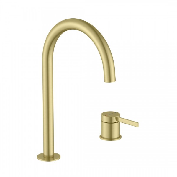 Roca Ona bateria umywalkowa wysoka stojąca z korkiem złoty szczotkowany A5A389EVA0