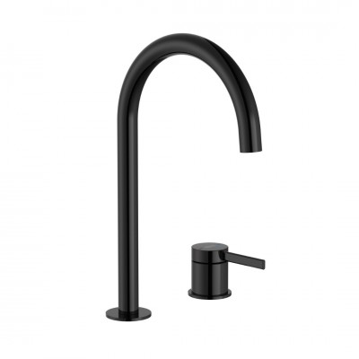 Roca Ona bateria umywalkowa wysoka stojąca z korkiem titanium black A5A389ECN0