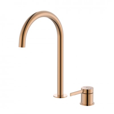 Roca Ona bateria umywalkowa wysoka stojąca z korkiem złoto różowe A5A389ERG0