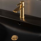 Roca Targa bateria umywalkowa stojąca Cold Start złoty szczotkowany A5A325FVA0