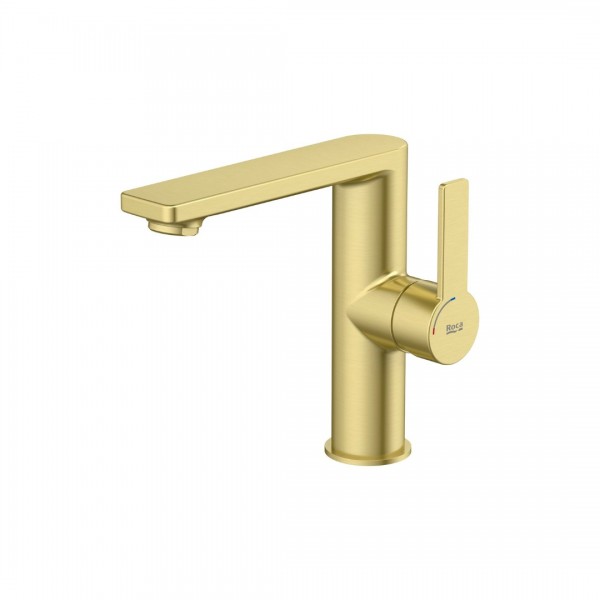 Roca Targa bateria umywalkowa stojąca Cold Start złoty szczotkowany A5A405FVA0