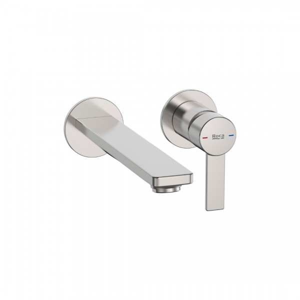 Roca Targa bateria umywalkowa podtynkowa wylewka 20,1 cm stal szczotkowana A5A355FSM0