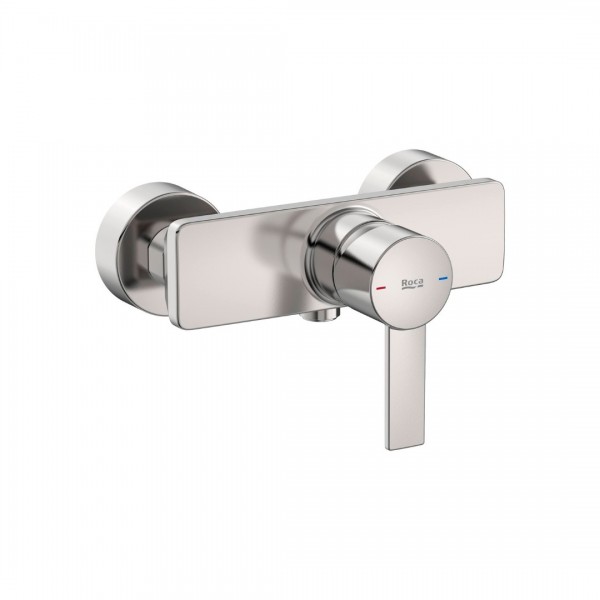 Roca Targa bateria prysznicowa ścienna stal szczotkowana A5A215FSM0